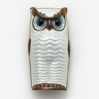  David Andersen Sterling Enamel Owl Brooch