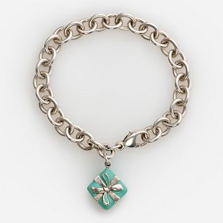  Tiffany & Co. Enamel Gift Box Charm Bracelet