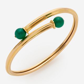  18k Designer Bracelet w/ Green Quartz Tips