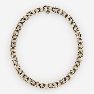 David Yurman 18k + Ster. Chain Link Necklace