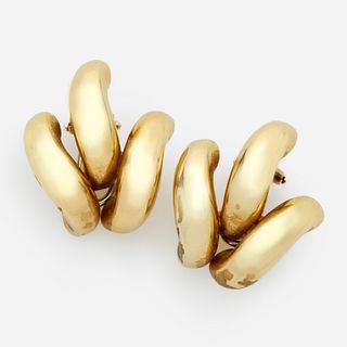 14k Italian Designer Clip Earrings 