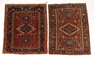 SEMI-ANTIQUE PERSIAN ORIENTAL SCATTER RUGS, LOT OF TWO