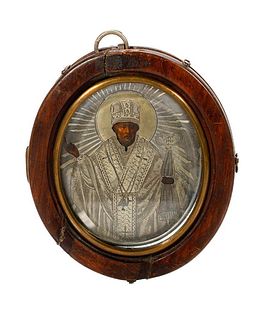 Russian Double-Sided Icon Medallion.