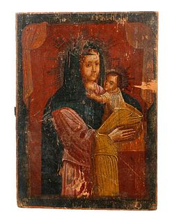 An Icon Panel of the Virgin and Child.
