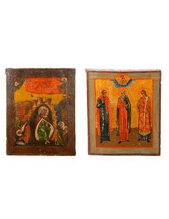 Two Icon Panels, Saint Elijah and Others.
