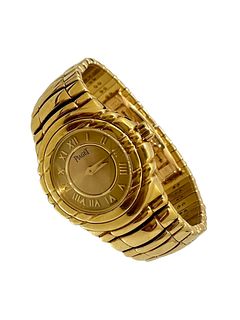 Piaget Tanagra 25mm Quartz Watch 16031 M 401 D 18k Yellow Gold Ladies Watch