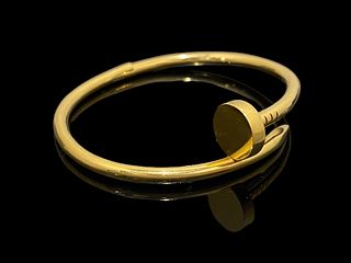 Cartier 18K Yellow Gold Juste Un Clou Bracelet Size 18