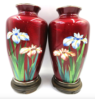 Pair of antique Chinese Cloisonne Vases