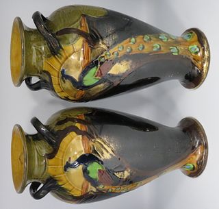 Pair of Thomas Foresters Art Nouveau ceramic vases