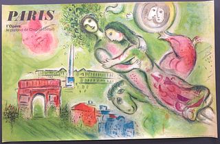 1964 Marc Chagall Paris Travel Poster