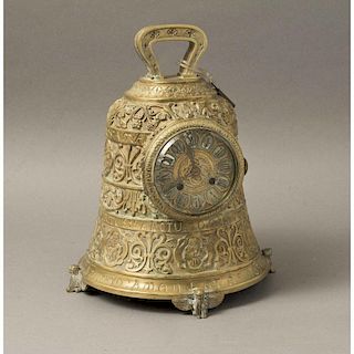 Japy Freres Bronze Bell Form Clock