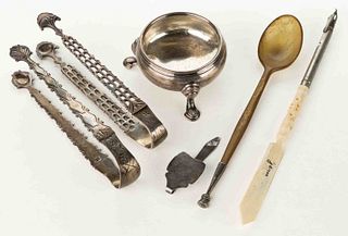 ENGLISH STERLING SILVER AND OTHER ARTICLES, LOT OF SIX