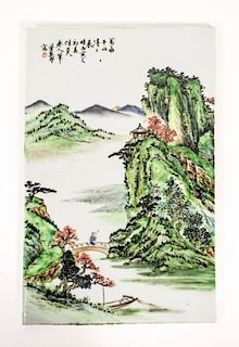 Chinese Hand Painted Porcelain Plaque