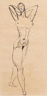 * Nathaniel Kaz, (American, 1917-2010), Figure Drawing, 1947
