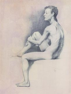 Steven Assael, (American, b. 1957), Untitled (Seated Female Nude), 1983