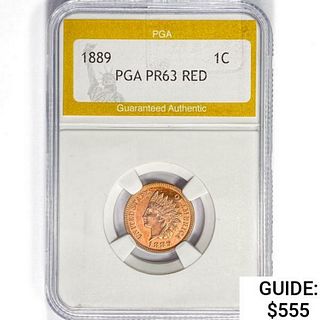 1889 Indian Head Cent PGA PR63 RED