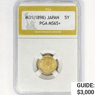 M31 [1898] 5 Yen Japan Gold PGA MS65+ 