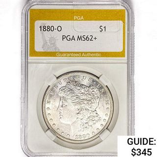 1880-O Morgan Silver Dollar PGA MS62+ 
