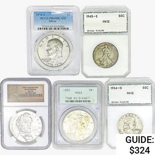 1923-2009 [5] US Varied Silver Coinage  FN/MS/PR 