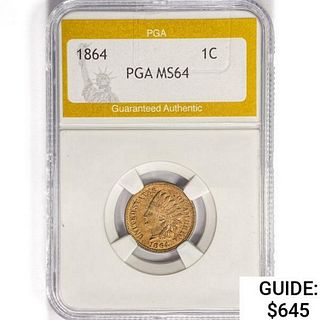 1864 Indian Head Cent PGA MS64 