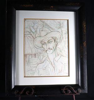 Framed Mixed Media on Paper signed Hector Molne with COA