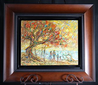 Framed Acrylic on Canvas signed Hector Molne with COA