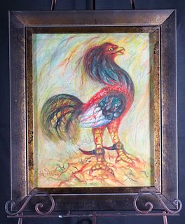 Framed Mixed Media on Paper signed Hector Molne 