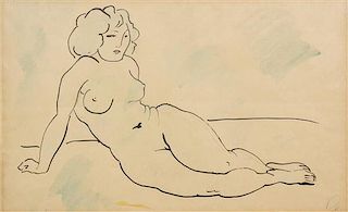 Karoly Kernstock, (Hungarian, 1873-1940), Seated Nude