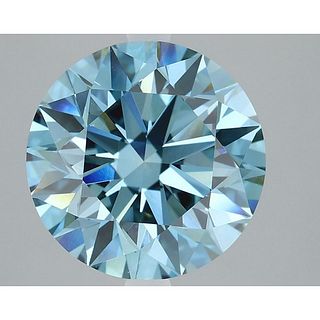 4.69 ct, Vivid Blue/VVS2, Round cut IGI Graded Lab Grown Diamond