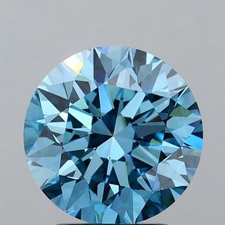 3.01 ct, Vivid Blue/VS1, Round cut IGI Graded Lab Grown Diamond