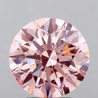 5.06 ct, Int. Pink/SI1, Round cut IGI Graded Lab Grown Diamond
