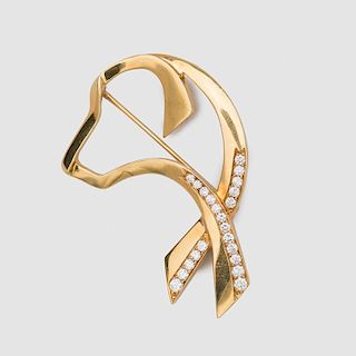 PALOMA PICASSO, TIFFANY & CO. 18K Yellow Gold and Diamond Brooch