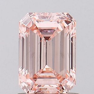 1.13 ct, Pink/VS2, Emerald cut IGI Graded Lab Grown Diamond