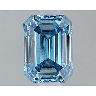 1.05 ct, Vivid Blue/SI1, Emerald cut IGI Graded Lab Grown Diamond