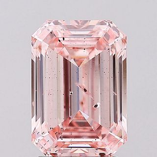 2.68 ct, Int. Pink/SI2, Emerald cut IGI Graded Lab Grown Diamond