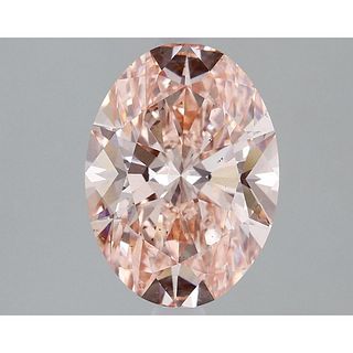 2.67 ct, Int. Pink/VS2, Oval cut IGI Graded Lab Grown Diamond