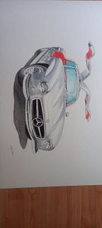 Illustracion de Mercedez Benz 300 SL