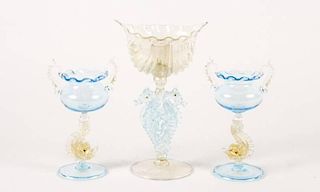 3 Pieces of Venetian Salviati Figural Art Glass