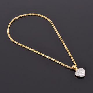 14K & 18k Gold & Diamond Estate Heart Pendant & Chain