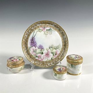 4pc Nippon Porcelain Floral Vanity Set