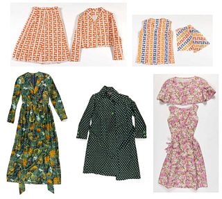 VINTAGE MID-CENTURY HOME-MADE LADY'S CLOTHING, LOT OF FIVE