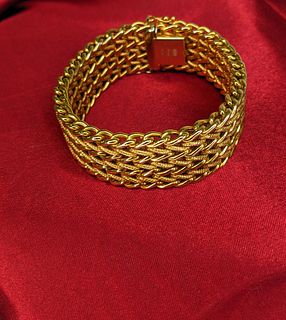 Italian Gold Woven Bracelet