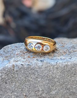 Mens Three Stone Diamond Ring