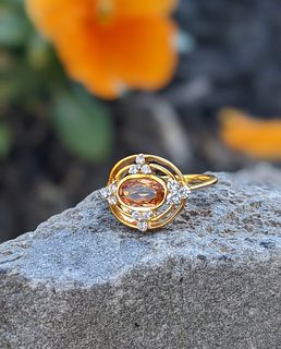 Precious Topaz and Diamond Ring 