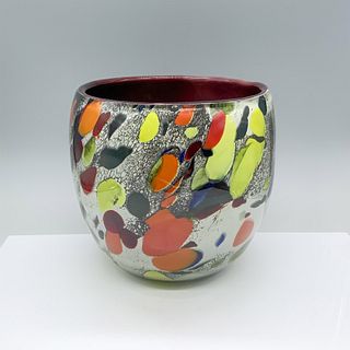 Colorful Large Murano Style Art Glass Vase