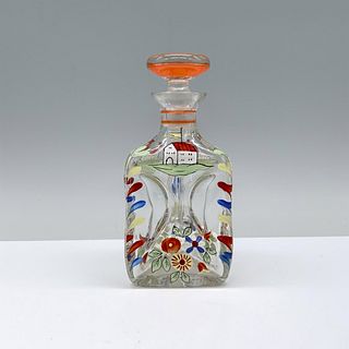 Hand painted Dimple Glass Bottle and Stopper