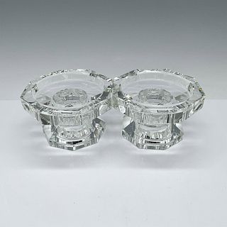 2pc Orrefors Crystal Candle Holders, Totem Trio