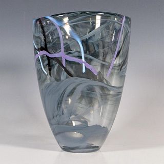 Kosta Boda by Anna Ehrner Glass Vase, Contrast