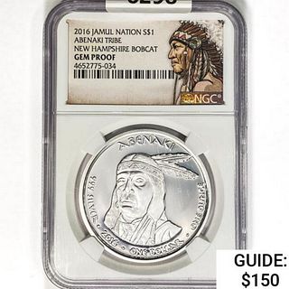 2016 Abenaki Tribe Silver Dollar NGC  