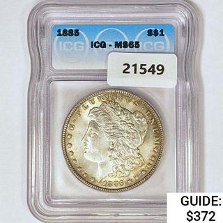 1885 Morgan Silver Dollar ICG MS65 